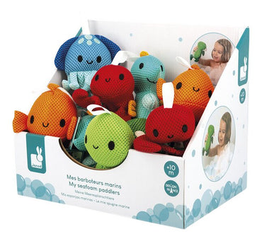 Janod Jouet de bain Éponge de Bain Animaux Marins - 1 pièce surprise