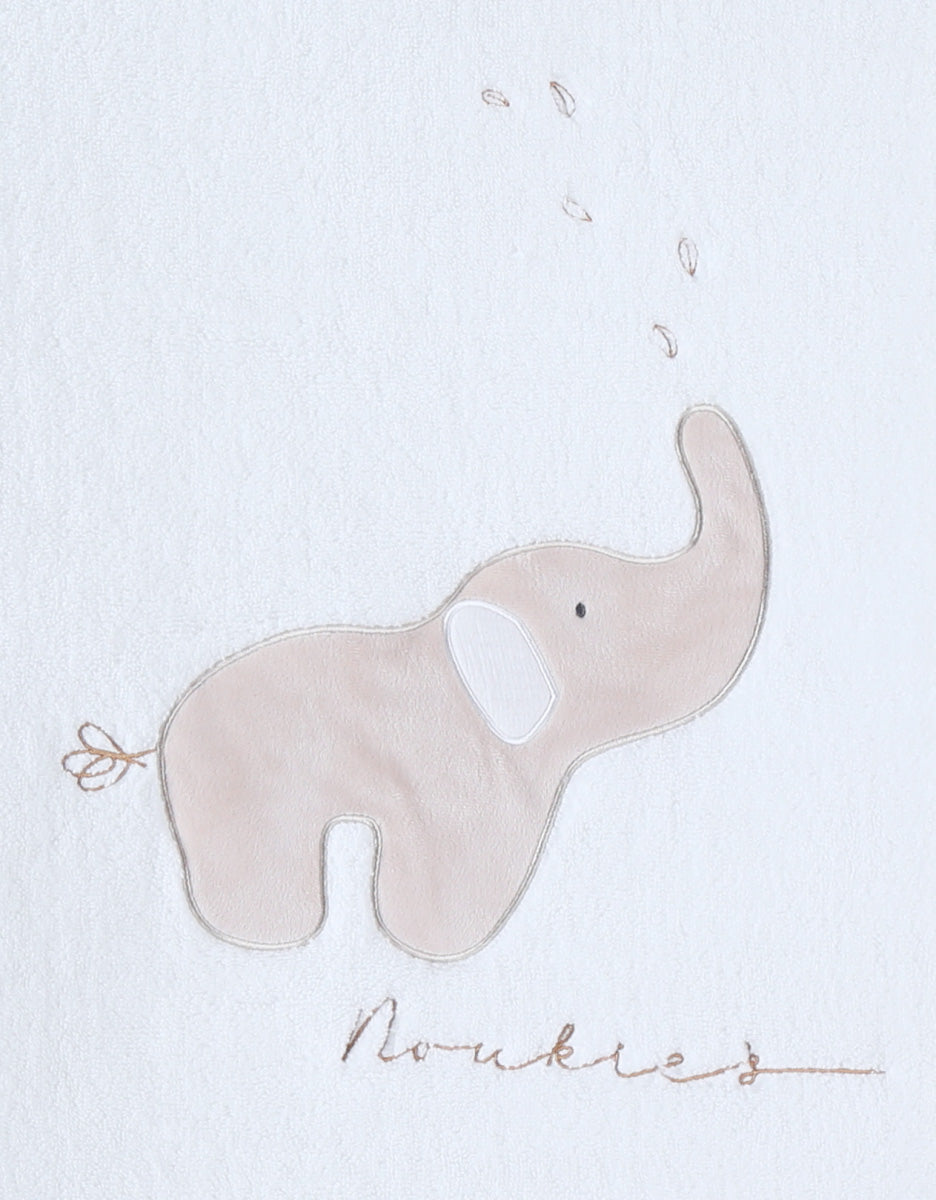 Noukie's Matelas à langer Bali, Moka & Snow - Éléphant Bali écru