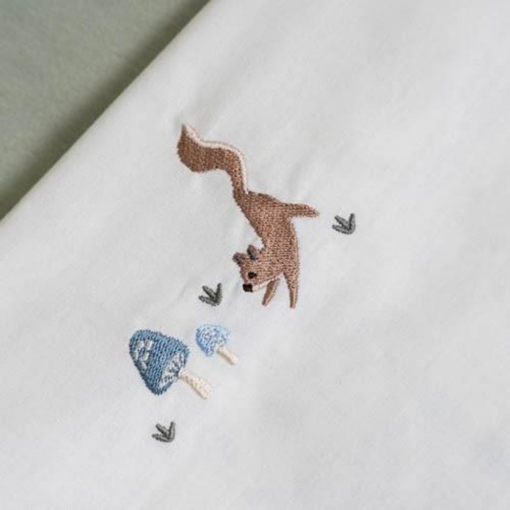 Little Dutch Laken voor bed geborduurd Paddenstoelen B 110 x L 140 cm