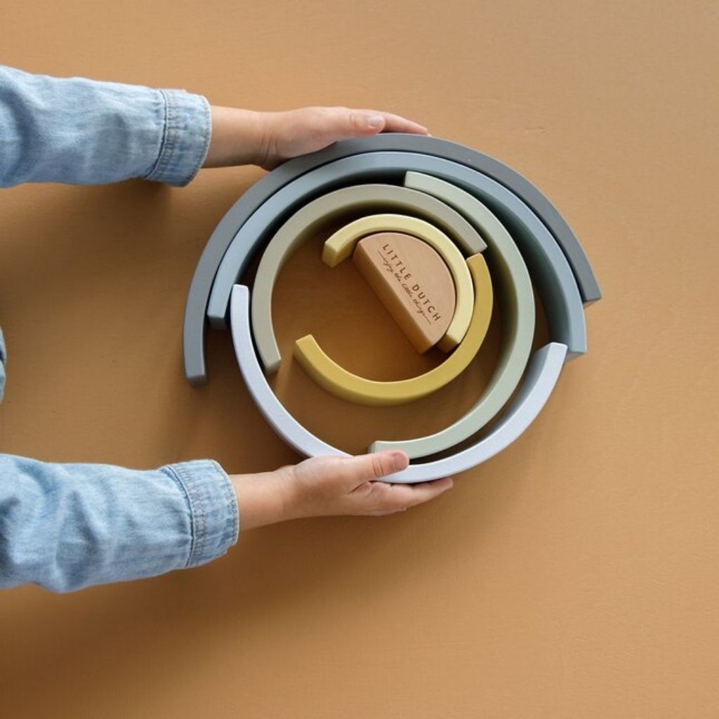 Little Dutch Jouet d'activité Arc-en-ciel en bois Blue