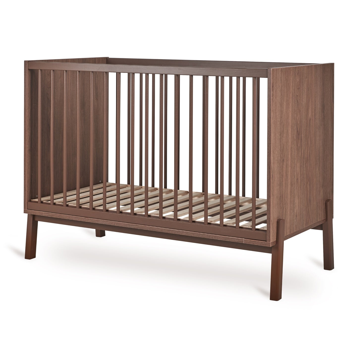 Quax Chambre de bébé 3 pièces (lit L 120 x Lg 60 cm + commode avec rallonge + armoire 3 portes) Ashi Chestnut