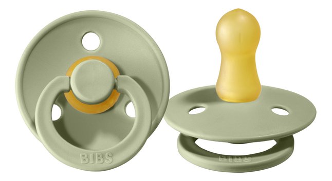 Bibs Sucette + 0 mois sage/ivory - 2 pièces