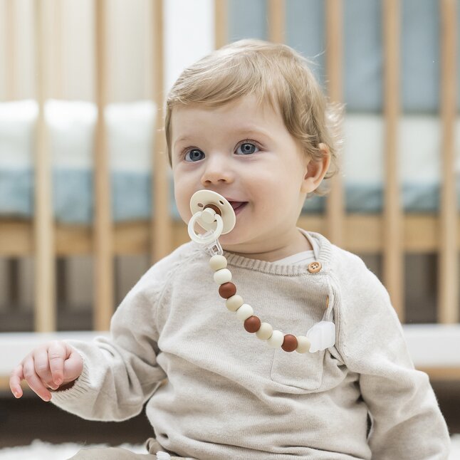 Nattou Attache-sucette sable/terracotta