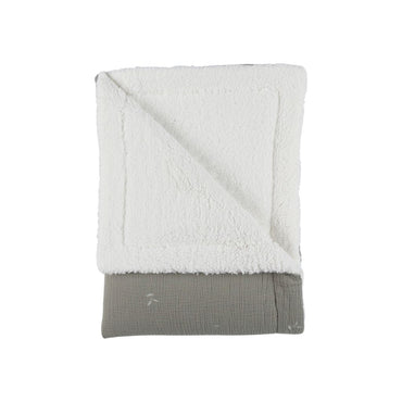 Noukie's Couverture mousseline & sherpa kaki 100 x 140 cm