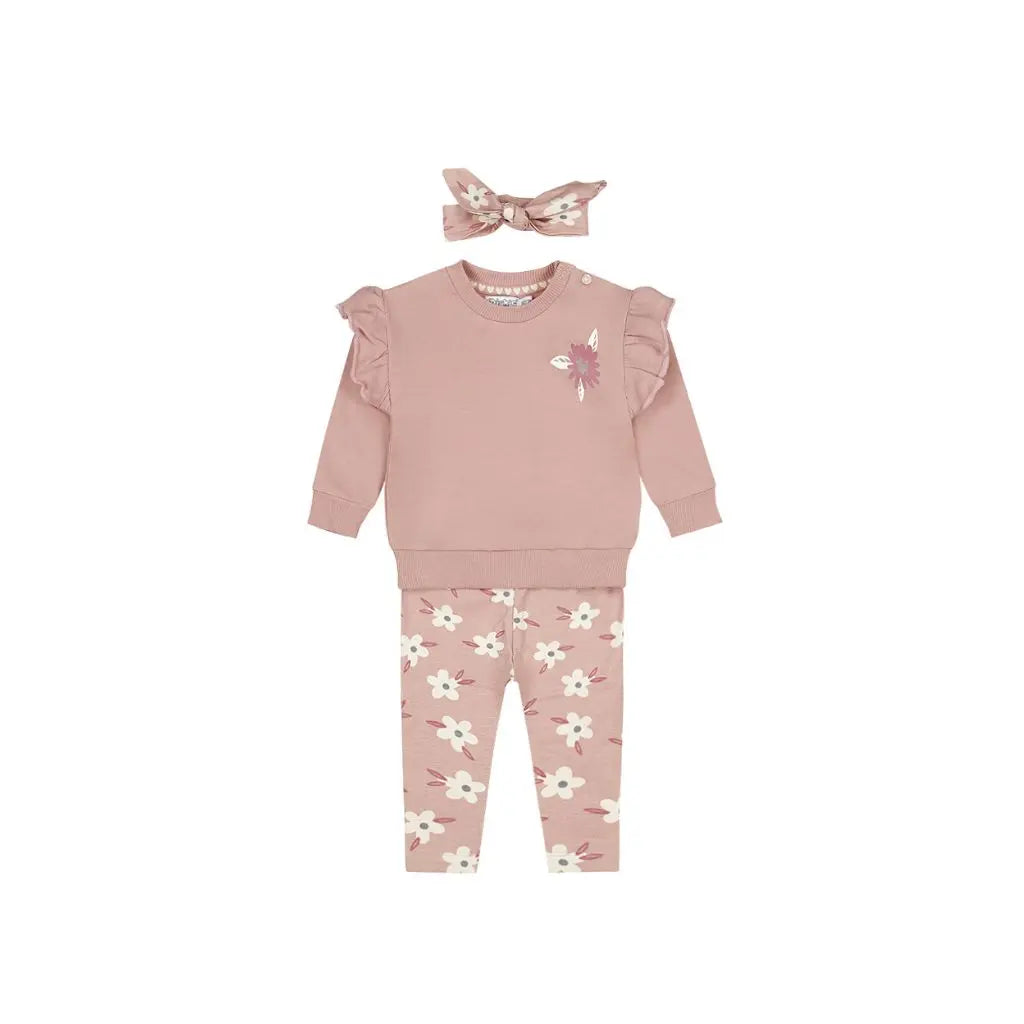 Dirkje Set 3-delig legging sweater haarband Light mauve meisje