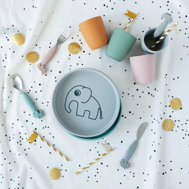 Done by Deer Assiette en silicone Elphee gris