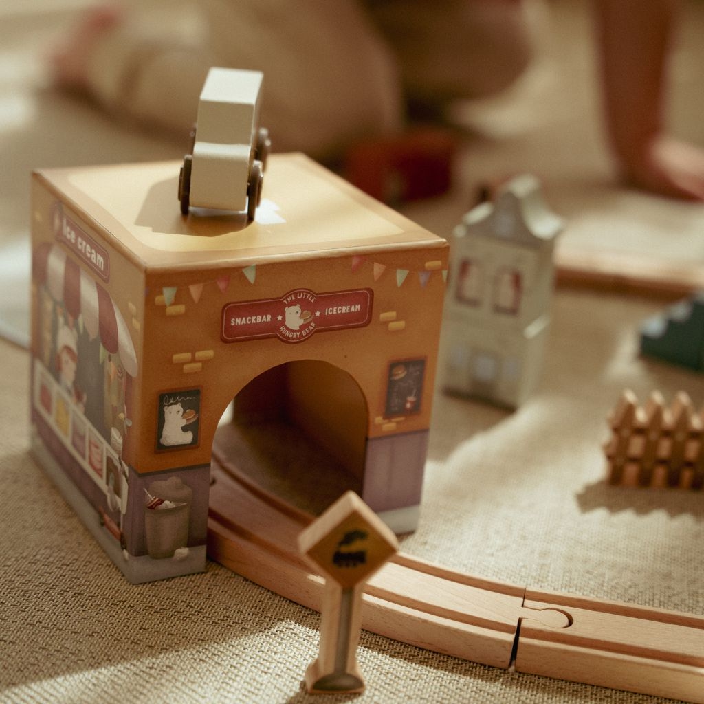 Little Dutch Stapelblokken met houten auto's