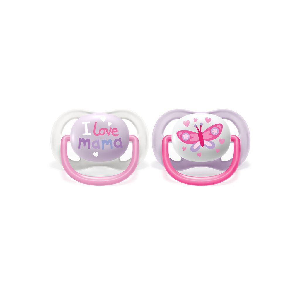 Philips AVENT Fopspeen 0 - 6 maanden Ultra Air Happy Range Girl - 2 stuks