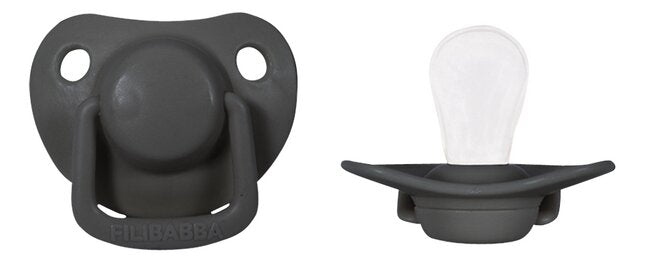 Filibabba Fopspeen 0 - 6 maanden Stone Grey - 2 stuks