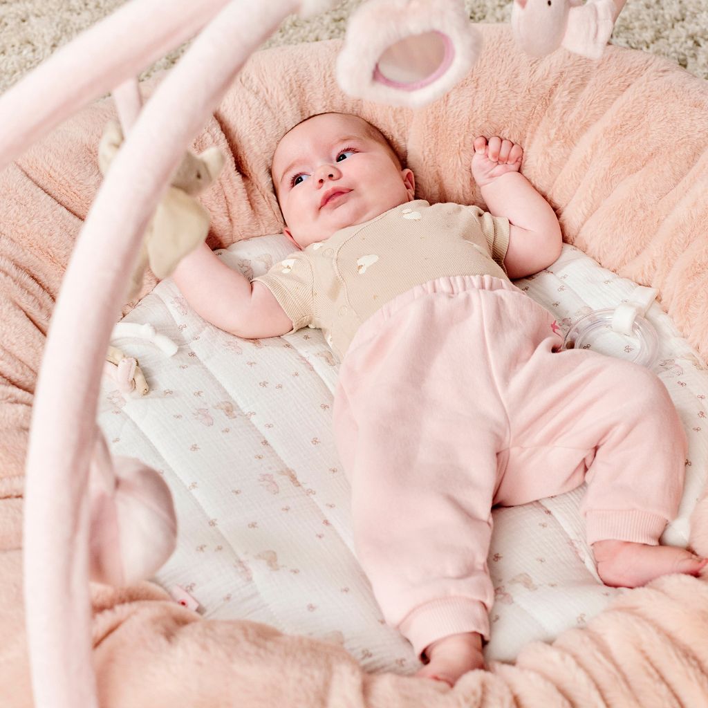 Nattou Tapis d’éveil/pouf avec arches rose