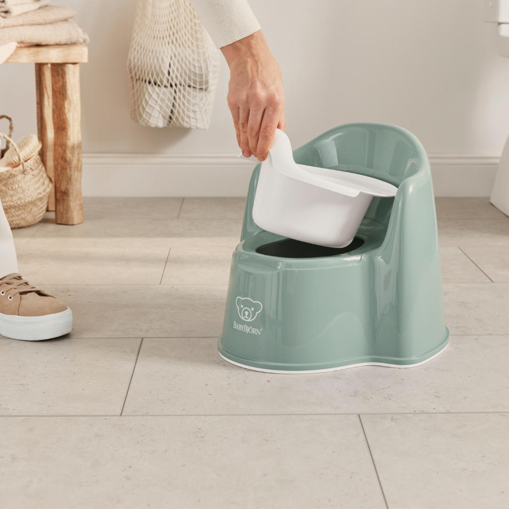 BabyBjörn Potje donkergroen/wit