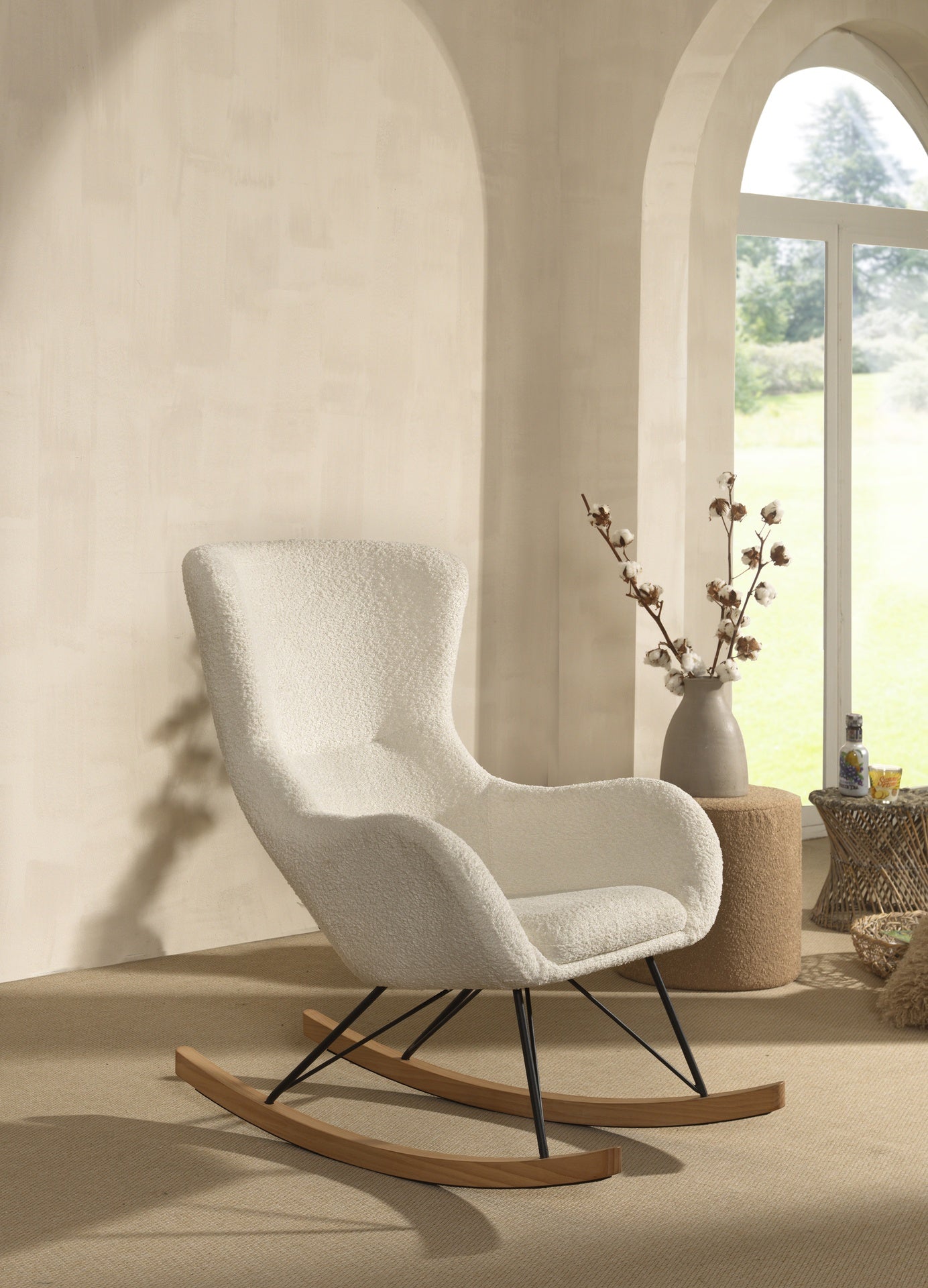 Jaxx Fauteuil à bascule Rocky Boucle blanc