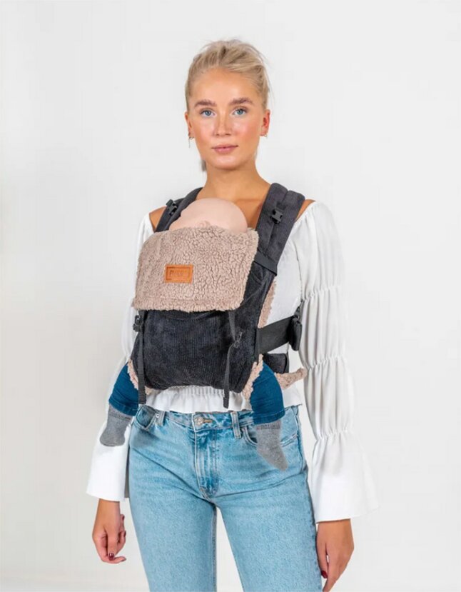 ByKay Wintervoering teddy voor draagzak taupe
