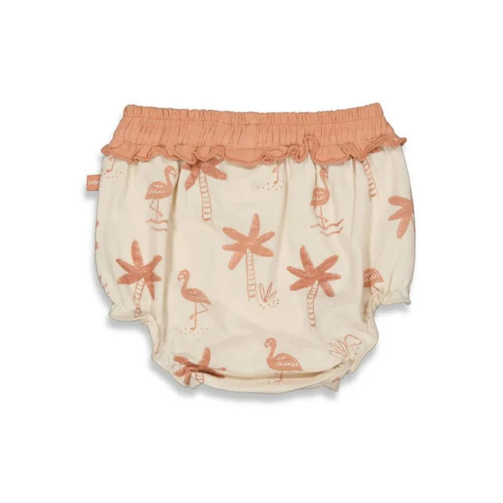 Feetje slip AOP-flamingo, m80, Offwhite, meisjes