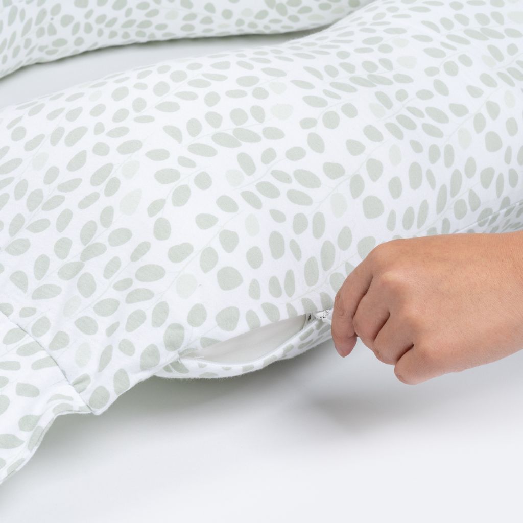 doomoo Coussin de positionnement et d'allaitement Maxxy Mini Leaves Green/blanc