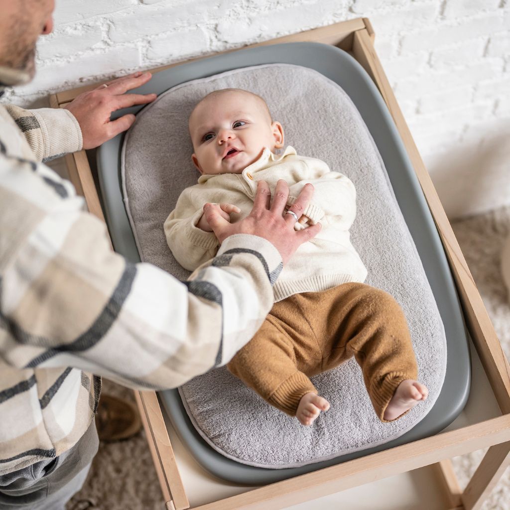 Nattou Matelas à langer Softy gris + coussin réducteur gris