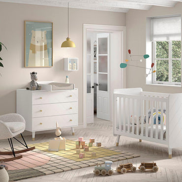 Jaxx 2-delige babykamer (bed + commode) Billy wit