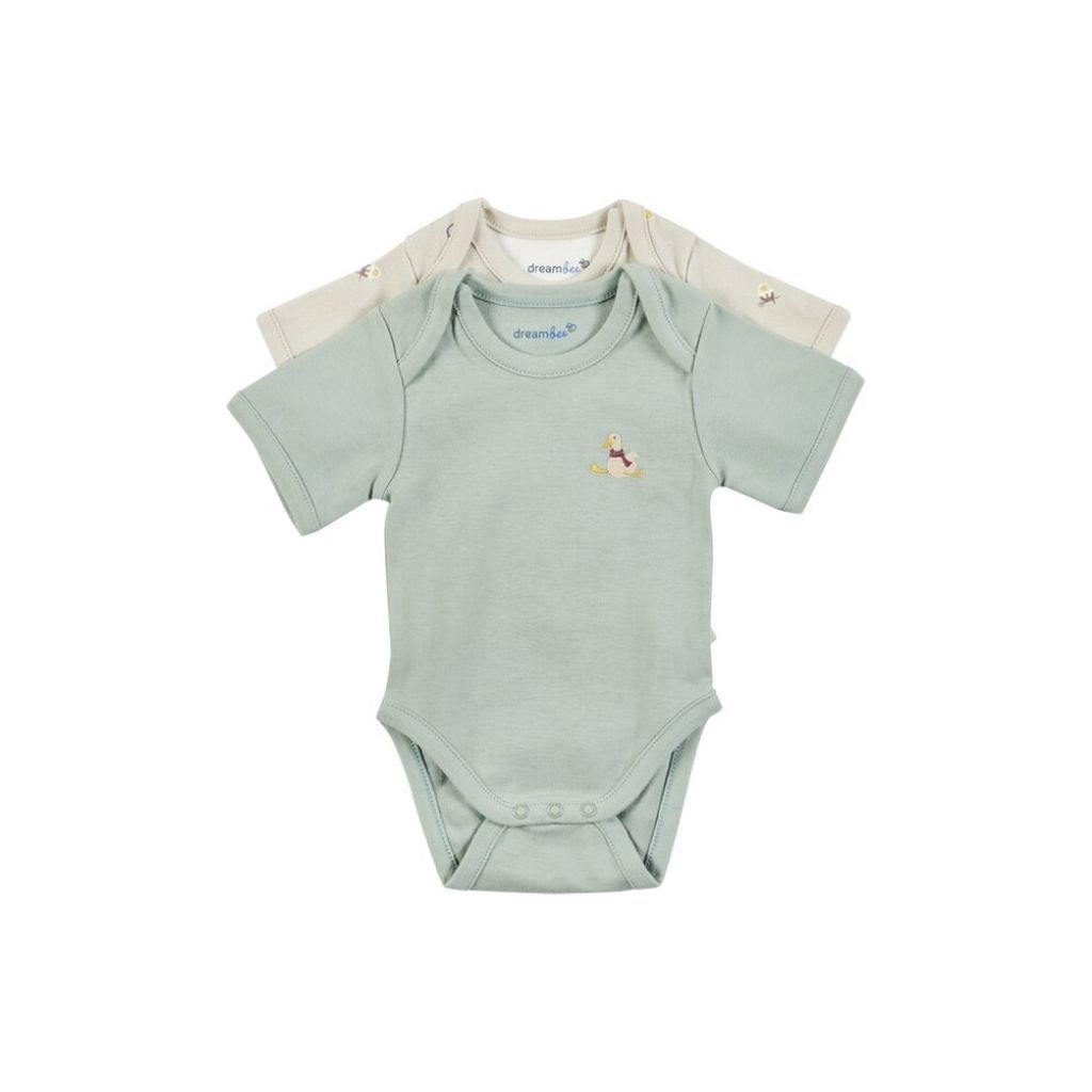 Dreambee Body met korte mouwen Jules & Odette Tractors/zachtgroen - 2 stuks