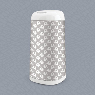 Angelcare Housse pour poubelle à langes Dress up éléphant gris/blanc