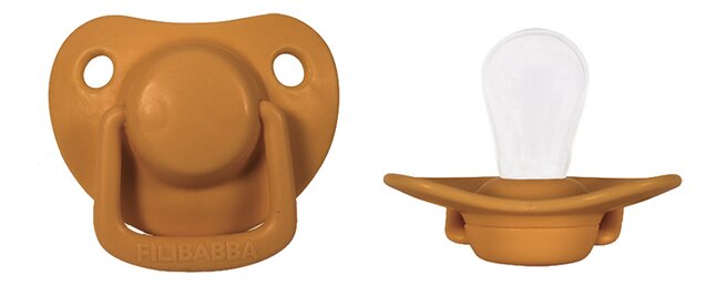 Filibabba Fopspeen 0 - 6 maanden Golden Mustard - 2 stuks