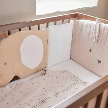 Noukie's Tour de parc/lit Bali, Moka & Snow beige/écru