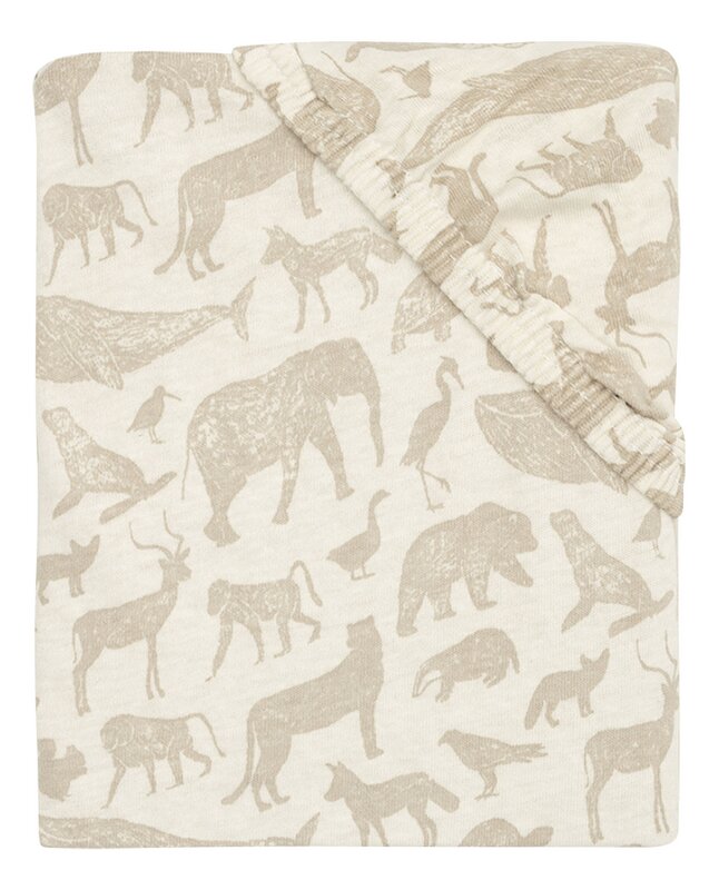 Jollein Drap-housse pour berceau Animals Nougat Lg 50 x L 90 cm