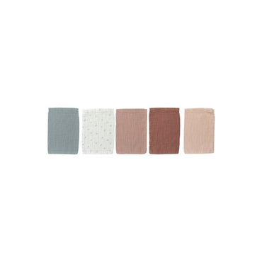 Dreambee Hydrofiel Washandje Essentials roze/grijs/wit - 5 stuks