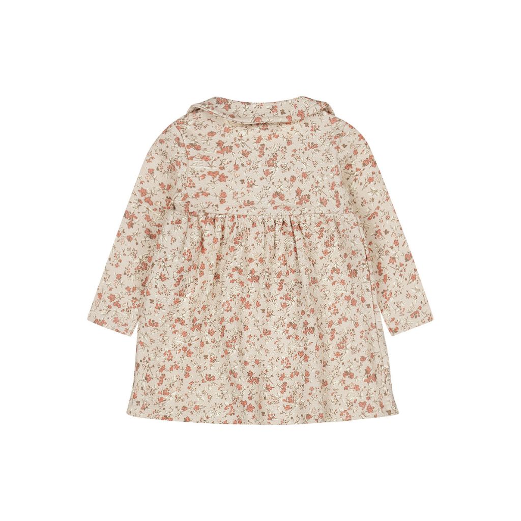 Dirkje Robe motif floral Beige gris fille