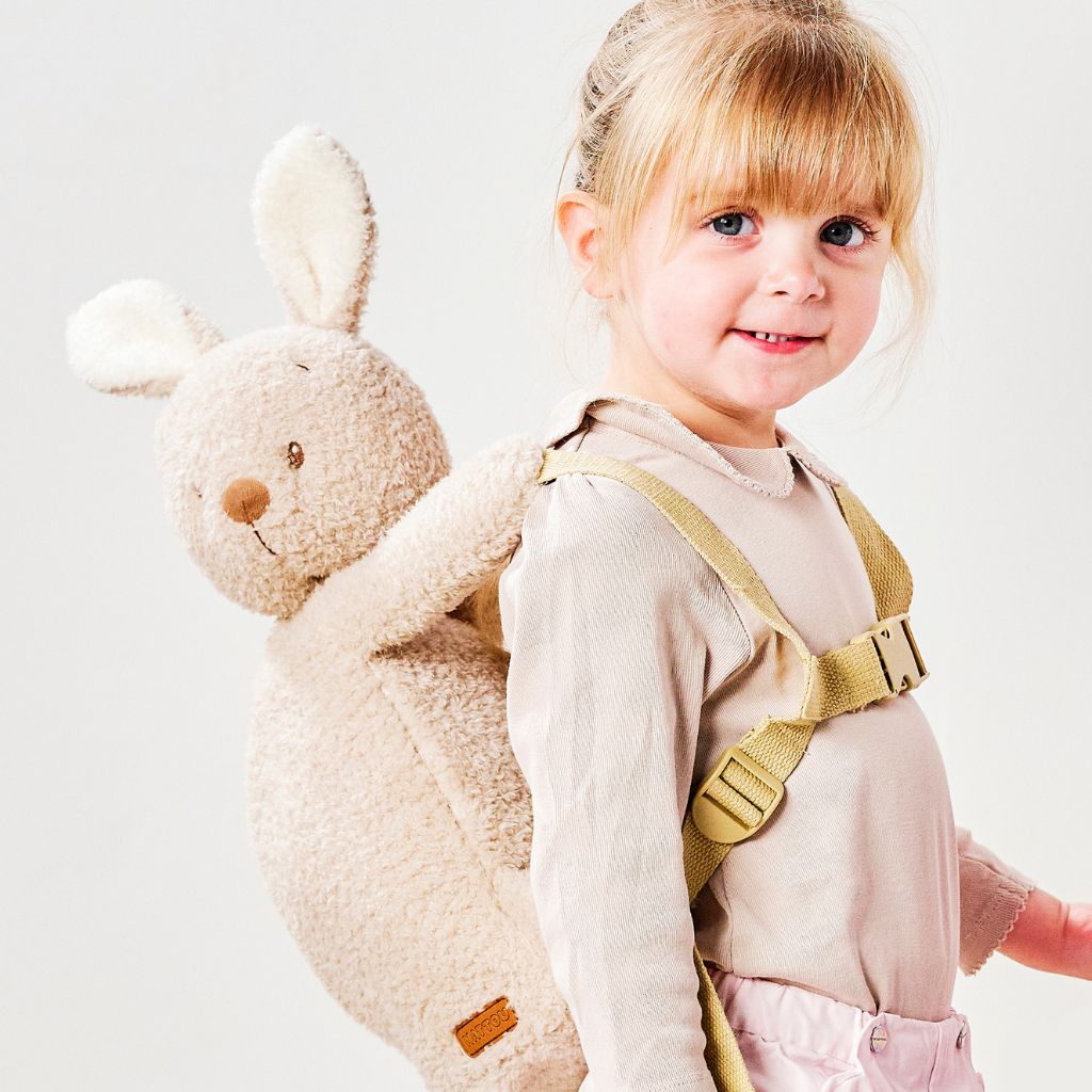 Nattou Rugzakje knuffel konijn beige