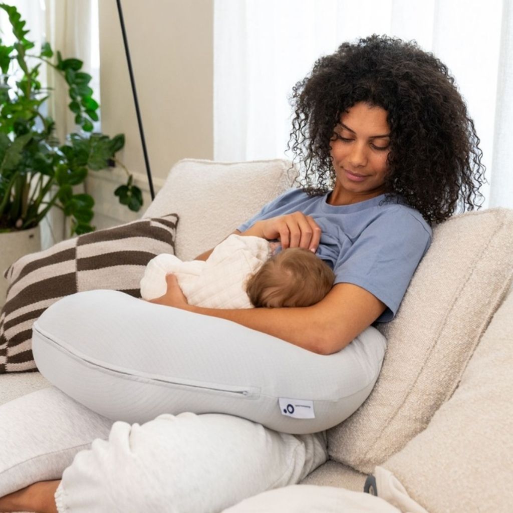 doomoo Coussin d'allaitement 2-en-1 Twisty Pearls Grey