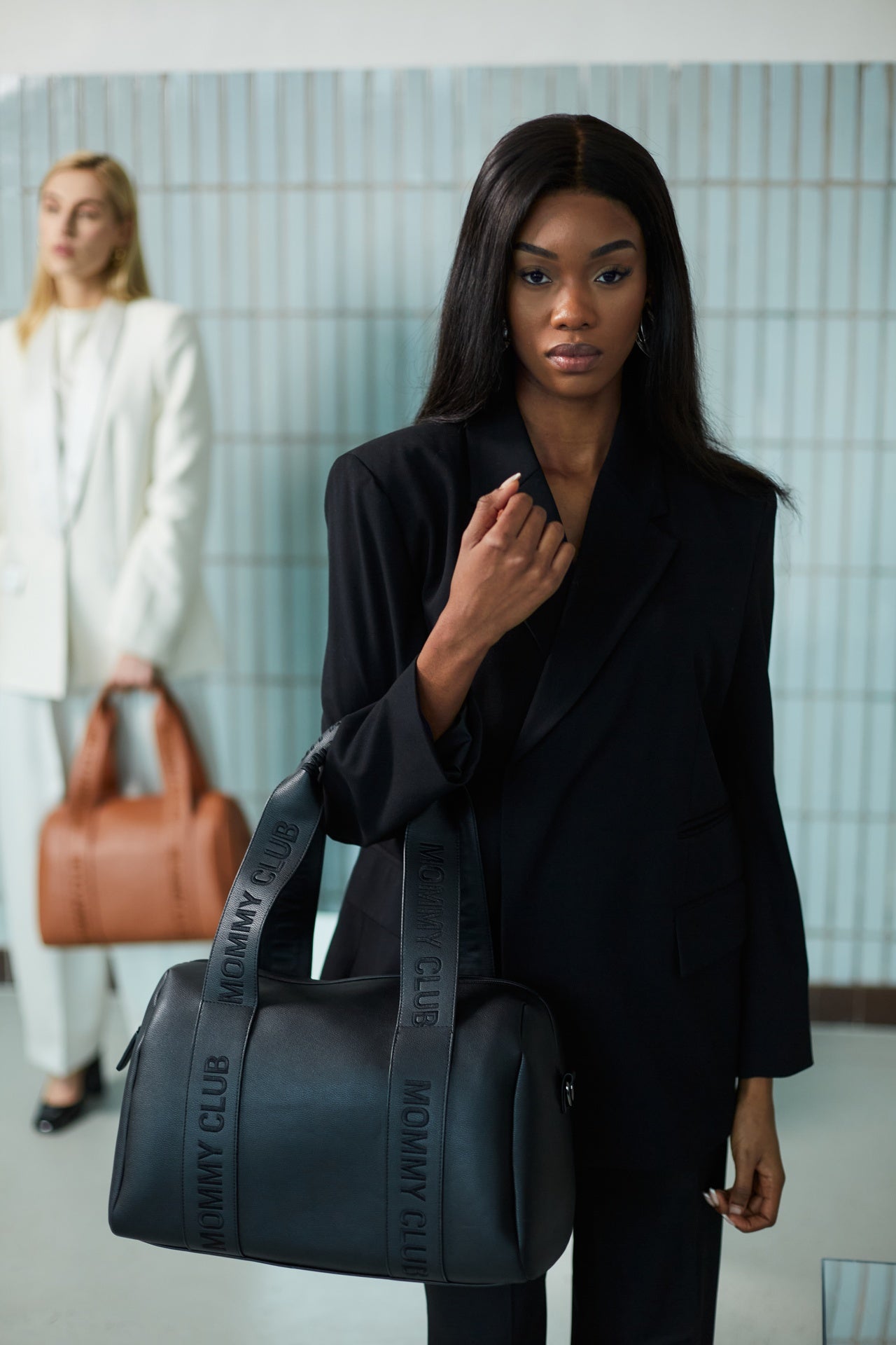 Childhome Sac à langer Mommy Club Simili Cuir noir