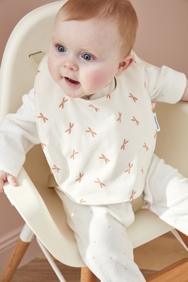 Noukie's Bavoir Popsie, Gigi & Louli écru/rose poudré - 3 pièces