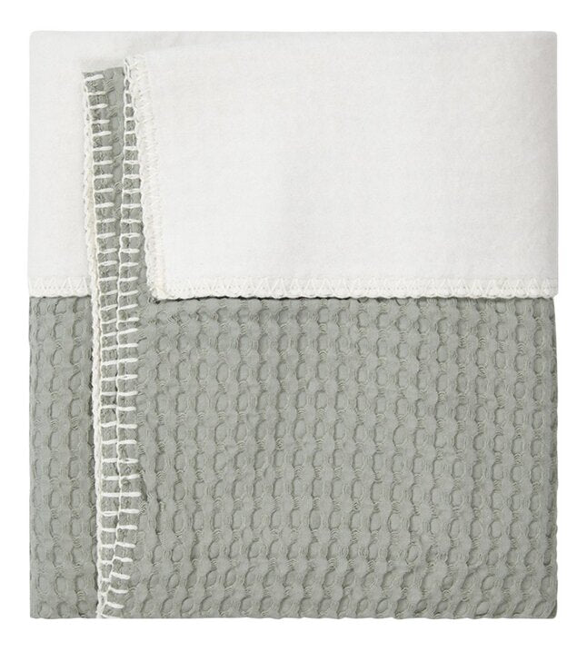 Koeka Couverture pour berceau ou parc Amsterdam Cotton fleece wafel Shadow Green