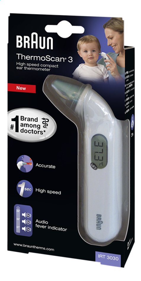 Braun Infrarood koortsthermometer ThermoScan 3 IRT3030
