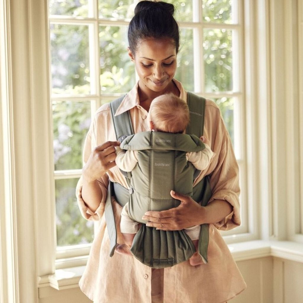 BabyBjörn Porte-bébé ventral Mini Tissé vert foncé