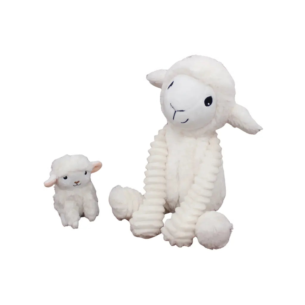 Les Déglingos Peluche Olou mouton Maman et Bébé blanc Ptipotos