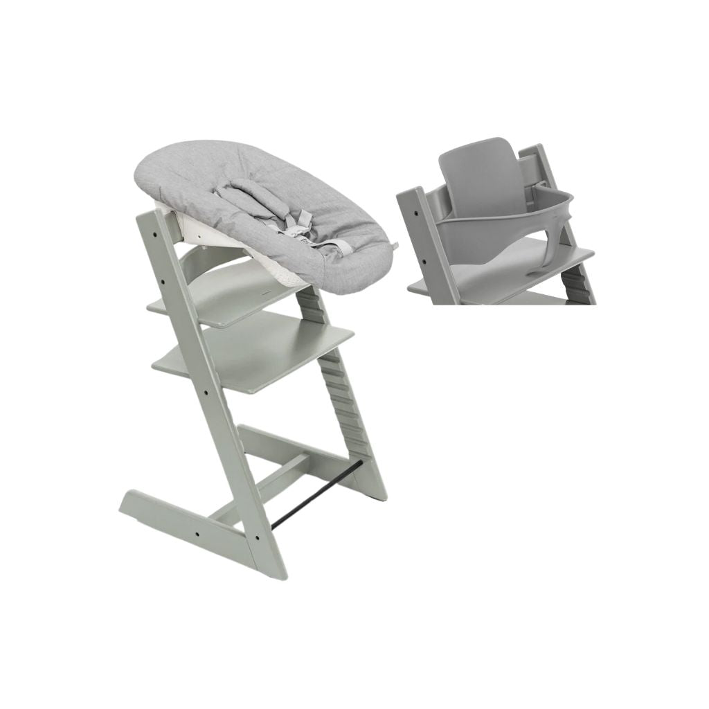Stokke® Eetstoel Tripp Trapp® + Newborn set  + Baby set² Storm Grey