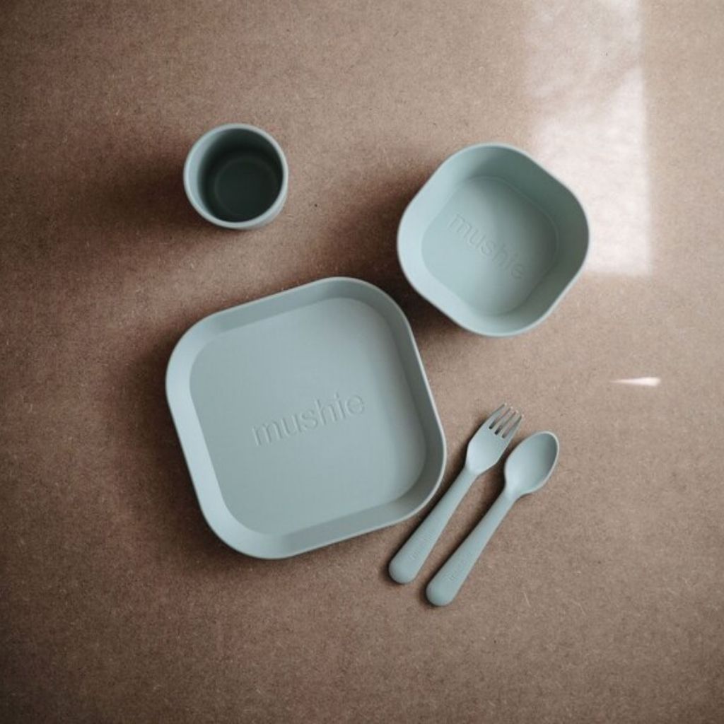 Mushie Fourchette et cuillère Sage