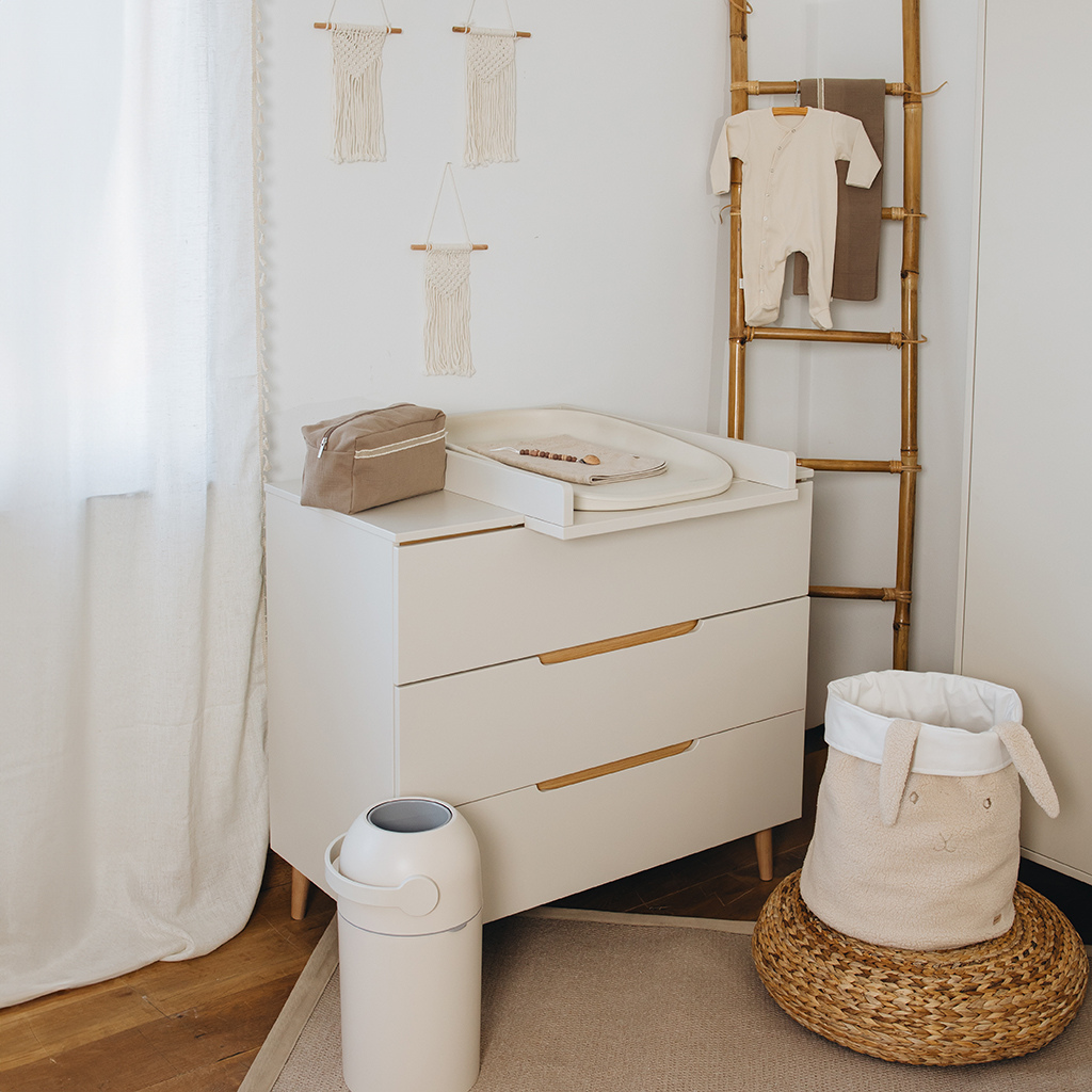 Pericles 3-delige babykamer (bed 140 x 70 + commode met verlengstuk + kast 3 deuren) Nomad dune beige