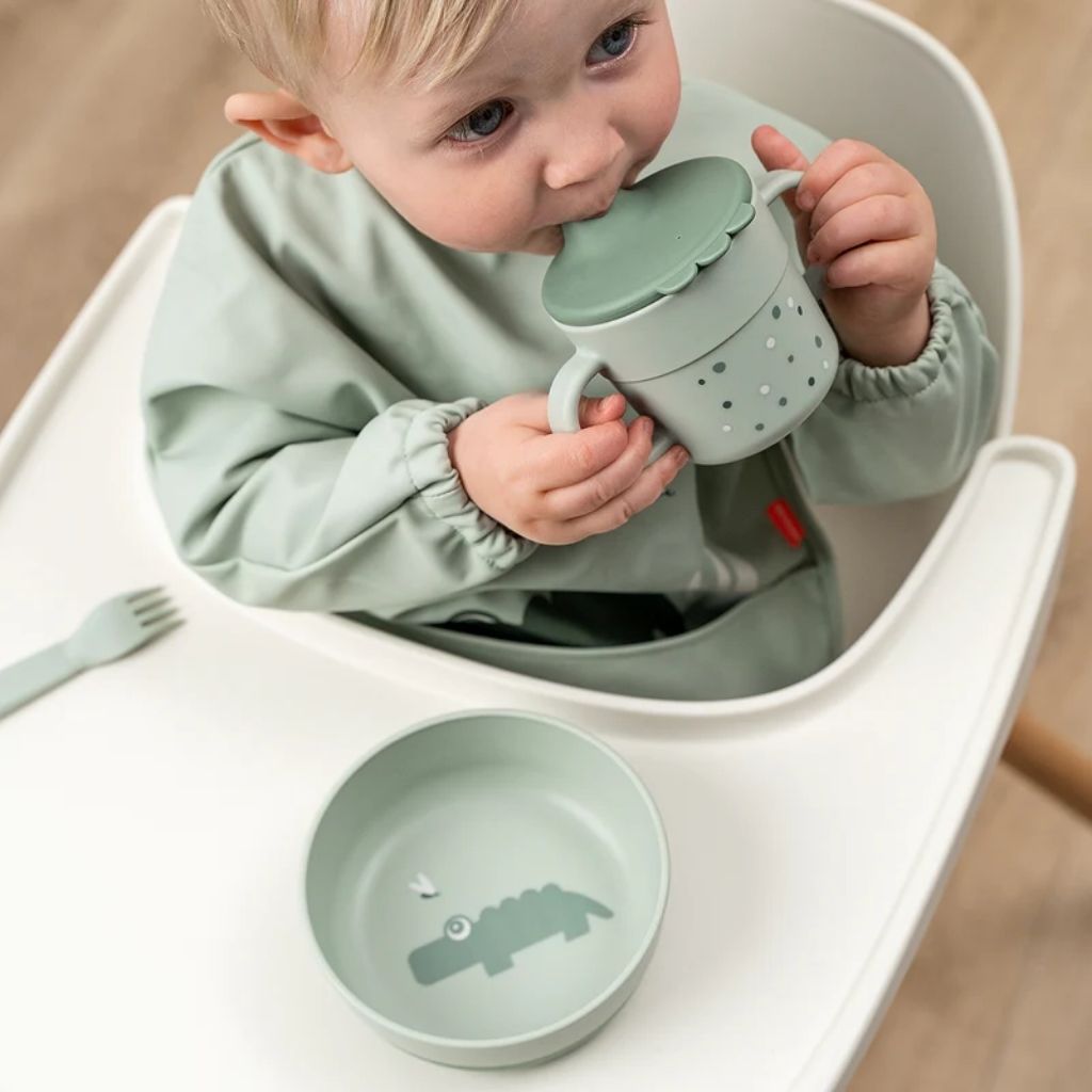 Done by Deer Drinkbeker met handvatten Happy Dots Green