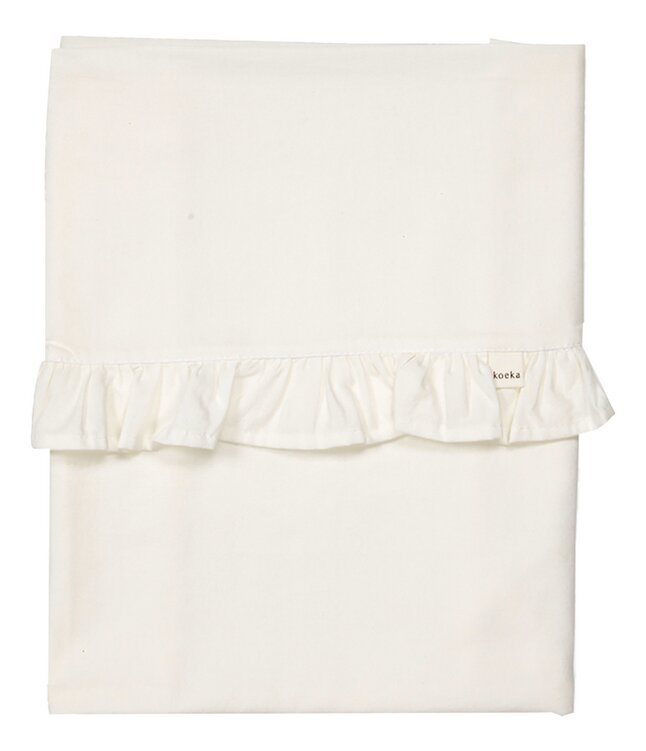 Koeka Laken voor bed Ruffle Warm White