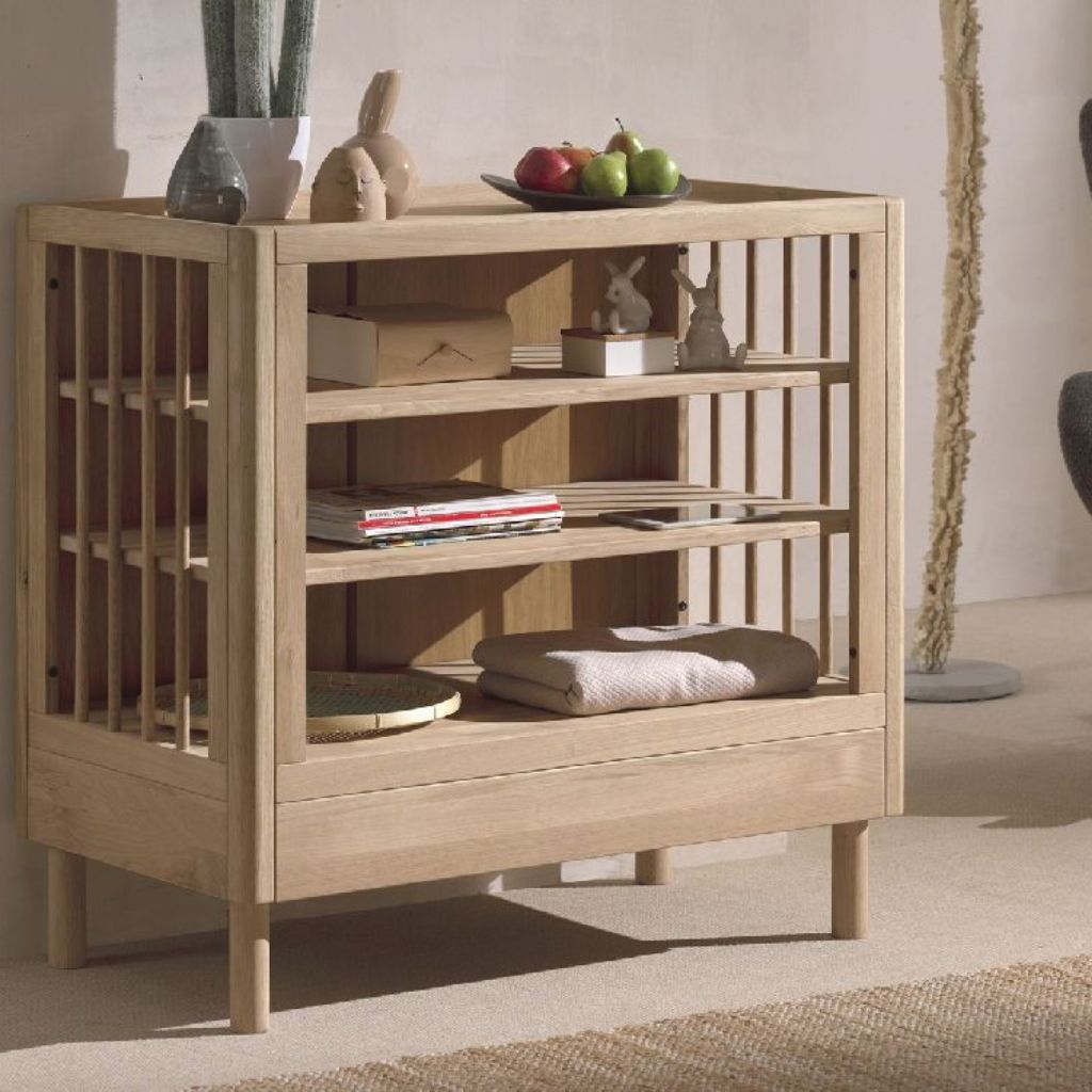 Jaxx 2-delige babykamer (meegroeibed L 140 x B 70 cm + open commode) Forrest Eik