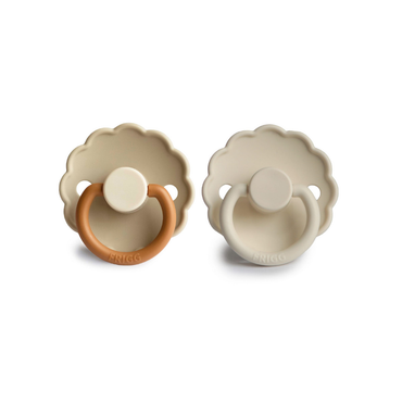 FRIGG Fopspeen 0 - 6 maanden Daisy Blooming Silicone Desert/Cream - 2 stuks