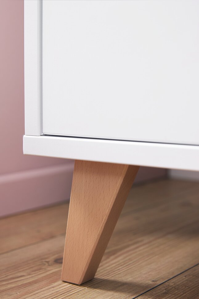 Quax Chambre de bébé 3 pièces (lit + commode + armoire 2 portes) Loft White