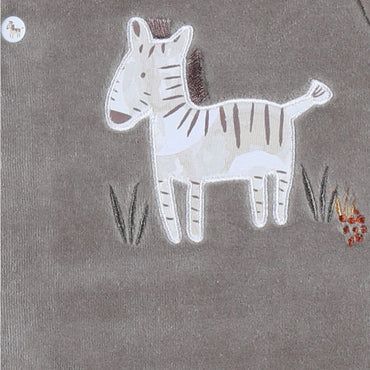 Noukie's Pyjama velours kaki Sweet zebra unisexe