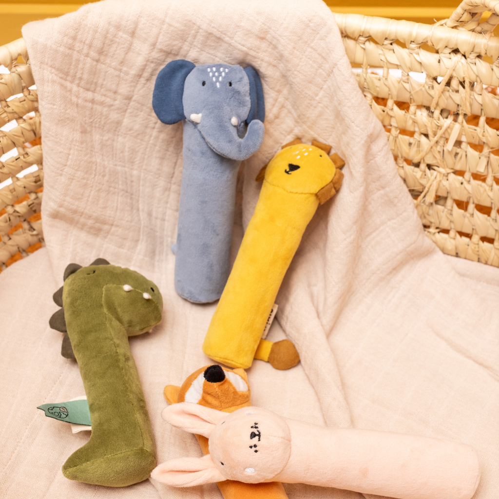 Trixie Baby Hochet à presser Mr. Lion jaune