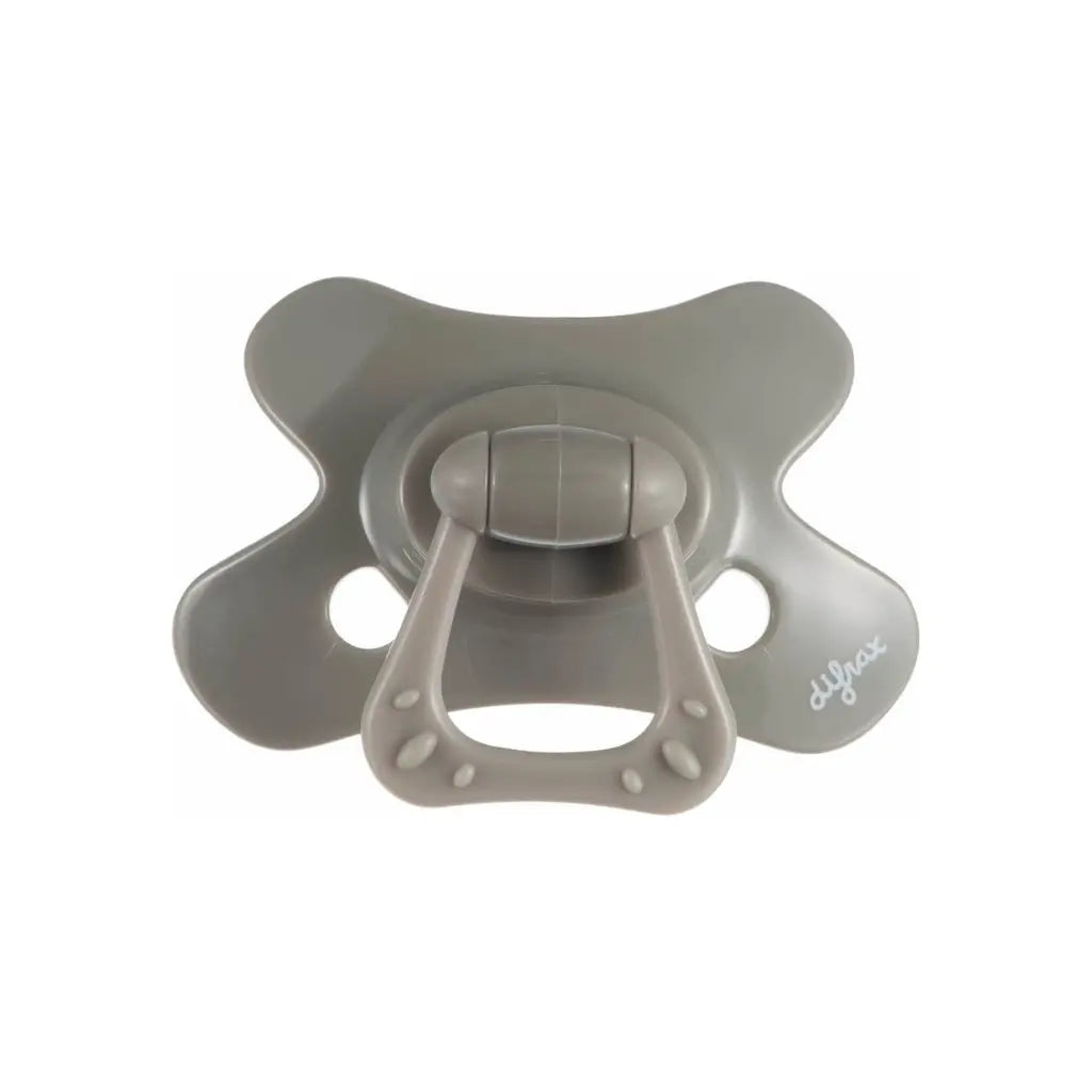 Difrax Baby Fopspenen & Bijtringen fopspeen Uni/Pure grijs/Clay 18m+