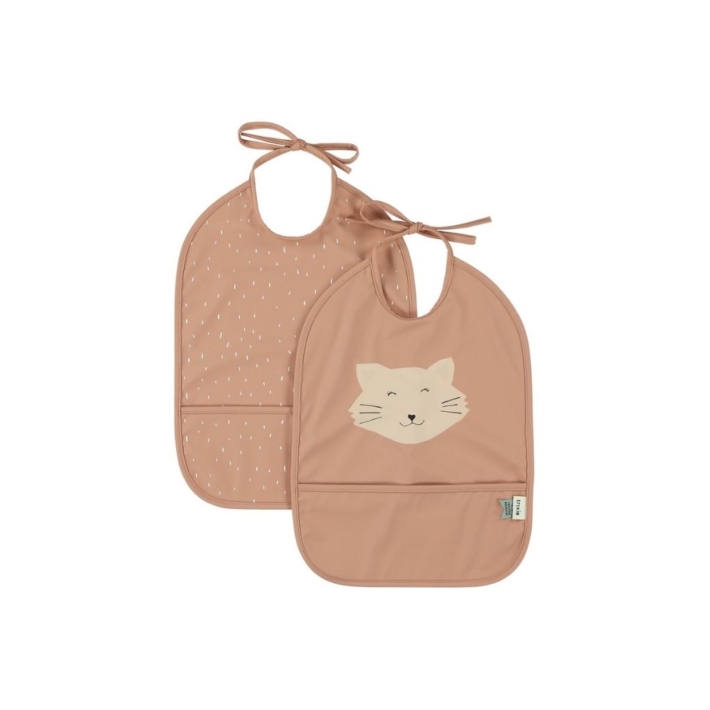 Trixie Slabbetje Animals Mrs Cat roze - 2 stuks