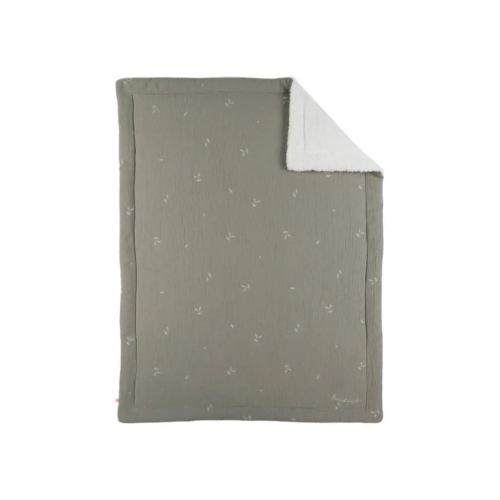 Noukie's Deken muslin & sherpa  kaki 75 x 100 cm