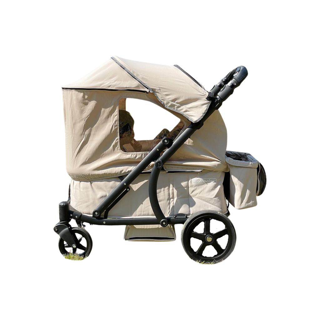 Pronto Stroller bolderkar sand beige + zonnesherm + tray + organizer + opberghoes